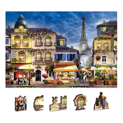 Puzzle Wooden city Dřevěné puzzle Snídaně v Paříži 2v1, 75 dílků eko