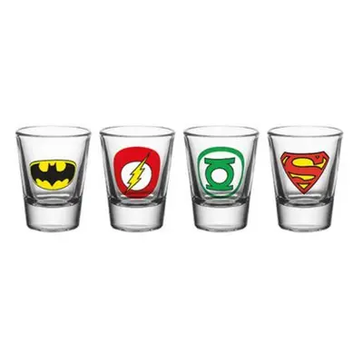 Sklenice štamprle DC Comics: Set 4 ks, 60 ml, výška 6 cm