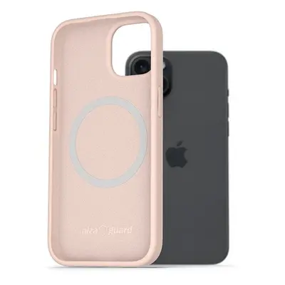 Kryt na mobil AlzaGuard Silicone Case Compatible with Magsafe pro iPhone 15 Plus růžový