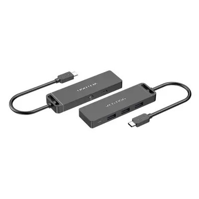 USB Hub Vention USB-C to 3x USB 3.0 / USB-C / Micro-B Hub 0.15M Black