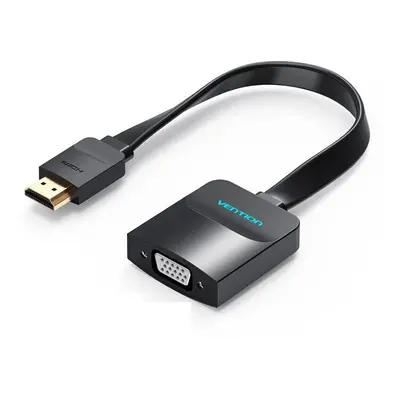 Redukce Vention Flat HDMI to VGA Converter with Female Micro USB and Audio Port 0.15m Black