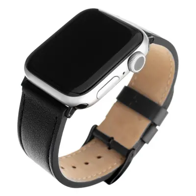 Řemínek FIXED Leather Strap pro Apple Watch 42/44/45/Ultra 49mm černý