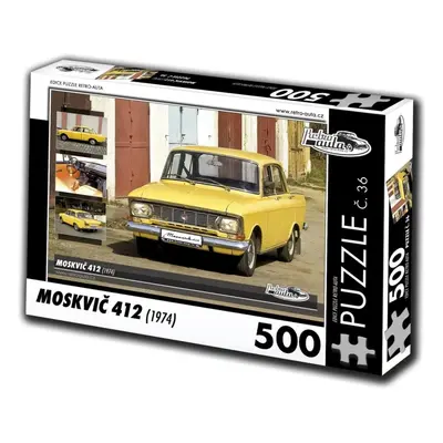 Puzzle Retro-auta Puzzle č. 36 Moskvič 412 (1974) 500 dílků