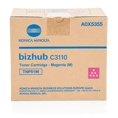 Konica Minolta originální toner A0X5355, magenta, 5000str., TNP-51M, Konica Minolta Bizhub C3110