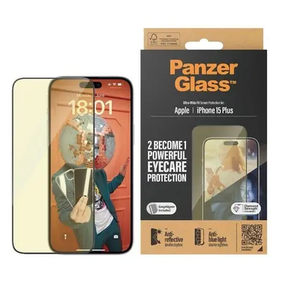 Ochranné sklo PanzerGlass Apple iPhone 15 Plus AntiRexní & AntiBlue s instalačním rámečkem