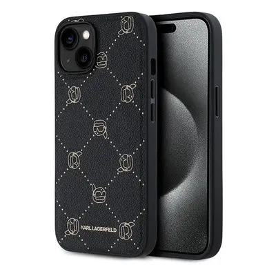 Kryt na mobil Karl Lagerfeld PU Karl Heads Pattern MagSafe Zadní Kryt pro iPhone 14 Black