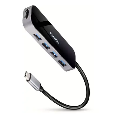 Replikátor portů AXAGON HMC-6H4A 6-in-1 Hub, USB-C 5Gbps, 4x USB-A, HDMI 4k/30Hz, PD 100W, USB-C