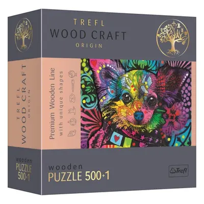 Puzzle Trefl Wood Craft Origin puzzle Barevné štěně 501 dílků