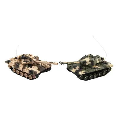 RC tank Teddies Tank RC 2ks 25cm tanková bitva+dob. pack 27MHZ a 40MHz maskáč