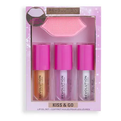 Dárková kosmetická sada REVOLUTION Kiss & Go Glaze Lip Care Gift Set 45 ml