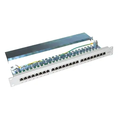 XtendLan Patch panel 19", 24 portů CAT6 stíněný - šedý