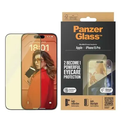 Ochranné sklo PanzerGlass Apple iPhone 15 Pro AntiRexní & AntiBlue s instalačním rámečkem