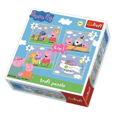 Puzzle Trefl Puzzle Prasátko Peppa 4v1 (35,48,54,70 dílků)