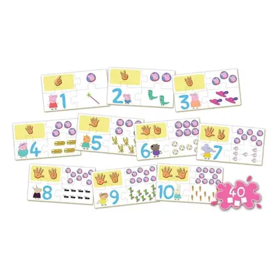 Puzzle Puzzle Prasátko Peppa: Počítání 10x4 dílků