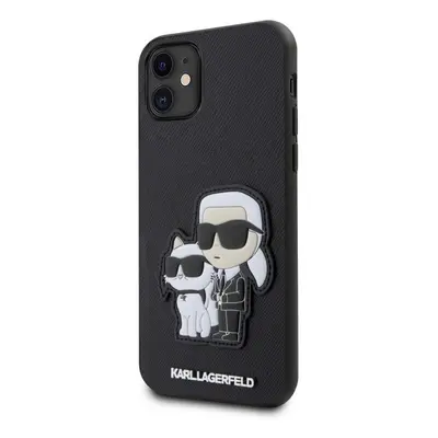 Kryt na mobil Karl Lagerfeld PU Saffiano Karl and Choupette NFT Zadní Kryt pro iPhone 11 Black