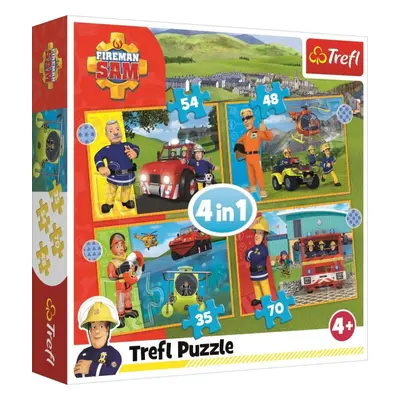 Puzzle Trefl Puzzle Statečný požárník Sam 4v1 (35,48,54,70 dílků)