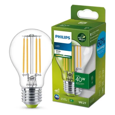 Philips 8719514343726 LED filamentová žárovka 1x2,3W/60W | E27 | 485lm | 3000K - čirá, Ultra Eff