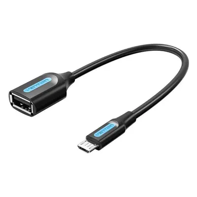 Redukce Vention Micro USB (M) to USB (F) OTG Cable 0.15m Black PVC Type