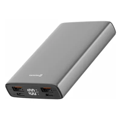 Powerbanka Swissten Aluminum Power Bank 10000 mAh 20W Power Delivery šedá