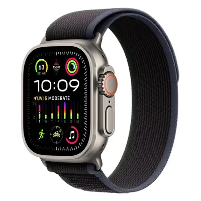 Chytré hodinky Apple Watch Ultra 2 49mm titanové pouzdro s černo-modrým trailovým tahem - S/M