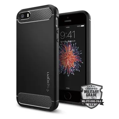 Kryt na mobil SPIGEN Rugged Armor Black iPhone SE/5s/5