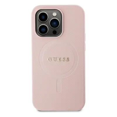 Kryt na mobil Guess PU Saffiano MagSafe Zadní Kryt pro iPhone 15 Pro Pink