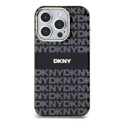 Kryt na mobil DKNY PC/TPU Repeat Pattern Tonal Stripe Magsafe Zadní Kryt pro iPhone 15 Pro Black