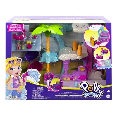 Mattel Polly Pocket Pollyville Zábavná automyčka Plameňák, HHJ05