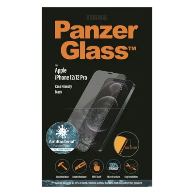 Ochranné sklo PanzerGlass Edge-to-Edge Antibacterial pro Apple iPhone 12/iPhone 12 Pro černé