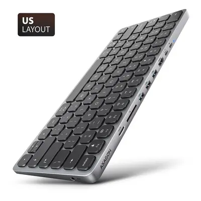 Dokovací stanice AXAGON HMC-KB-US Keyboard Hub, USB-C 5Gbps, 3x USB-A, HDMI 4k/60Hz, SD/mSD, aud