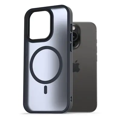 Kryt na mobil AlzaGuard Matte Case Compatible with MagSafe pro iPhone 15 Pro tmavě modrý