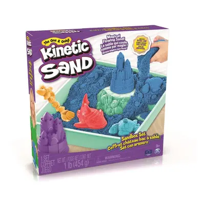 Kinetický písek Kinetic Sand Krabice tekutého písku s podložkou Modrá