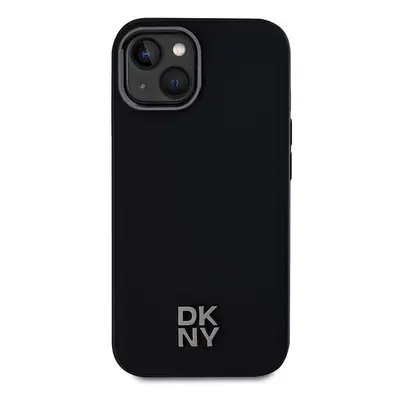 Kryt na mobil DKNY PU Leather Stack Logo Magsafe Zadní Kryt pro iPhone 15 Black