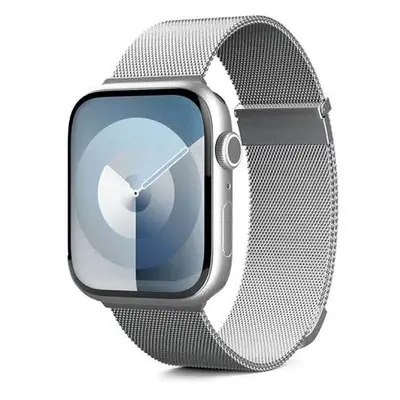 Řemínek Epico Milanese+ pro Apple Watch SE/Series 1-9 (38/40/41mm)/10 (42mm) - stříbrný