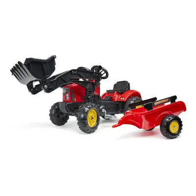 FALK Traktor šlapací 2030M Red Supercharger pedal charger s vlečkou