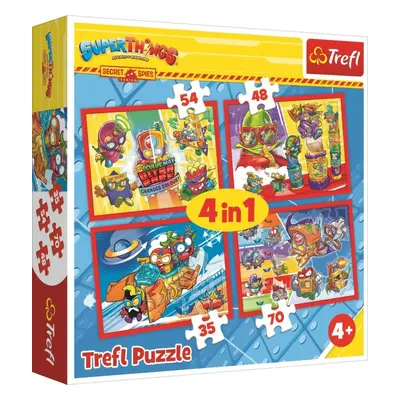 Puzzle Trefl Puzzle Super Things: Tajní špióni 4v1 (35,48,54,70 dílků)