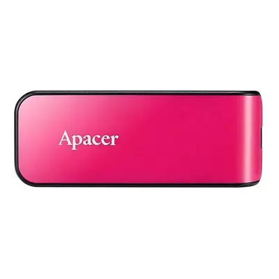 Apacer USB flash disk, USB 2.0, 64GB, AH334, růžový, AP64GAH334P-1, USB A, s výsuvným konektorem