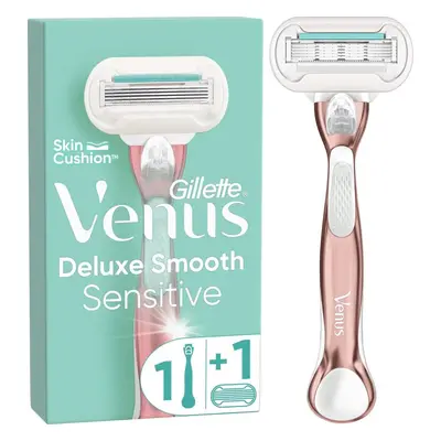 Dámský holicí strojek GILLETTE Venus Deluxe Smooth Sensitive Rose Gold + hlavice 1 ks