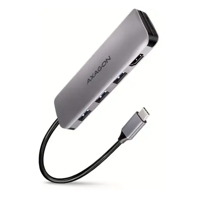 Replikátor portů AXAGON HMC-HCR3A 5-in-1 Hub, USB-C 5Gbps, 3x USB-A, HDMI 4k/30Hz, SD/microSD, U