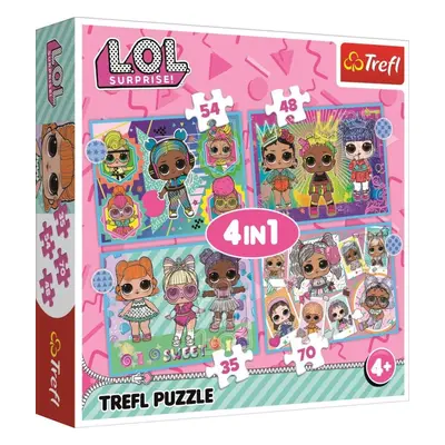 Puzzle Trefl Puzzle LOL Surprise: Seznamte se s panenkami 4v1 (35,48,54,70 dílků)