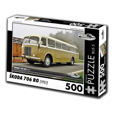 Puzzle Retro-auta Puzzle Bus č. 5 Škoda 706 RO (1951) 500 dílků