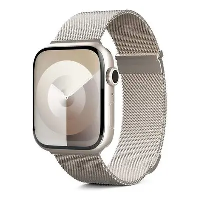 Řemínek Epico Milanese+ pro Apple Watch SE/Series 1-9 (38/40/41mm)/10 (42mm) - hvězdně bílý