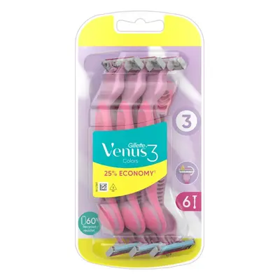 Dámská holítka GILLETTE Simply Venus 3 Pink, dámská holítka, 6 ks