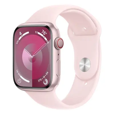 Chytré hodinky Apple Watch Series 9 45mm Cellular Růžový hliník se světle růžovým sportovním řem