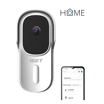 Videozvonek iGET HOME Doorbell DS1 White - bateriový WiFi video zvonek s FullHD přenosem obrazu 