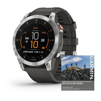 Chytré hodinky Garmin Epix Glass Silver/Gray Band