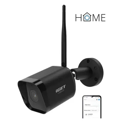 IP kamera iGET HOME Camera CS6 Black - venkovní odolná IP FullHD, s detekcí pohybu a zvuku a noč