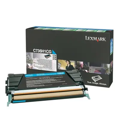 Lexmark originální toner C736H1CG, cyan, 10000str., high capacity, return, Lexmark C736, X736, X