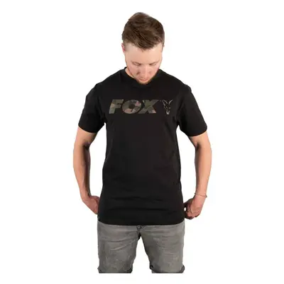 FOX Tričko Black/Camo Print T-Shirt S