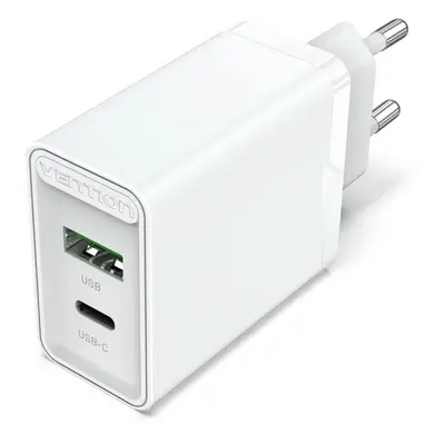 Nabíječka do sítě Vention 2-Port USB (A+C) Wall Charger (18W + 20W PD) White